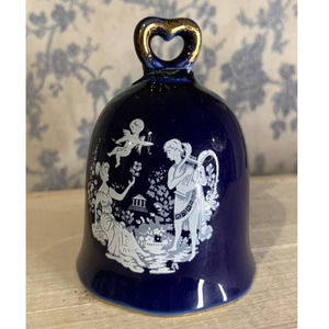 Vintage Cobalt Blue Giftcraft Toronto Noritake Japan Cupid Bell
